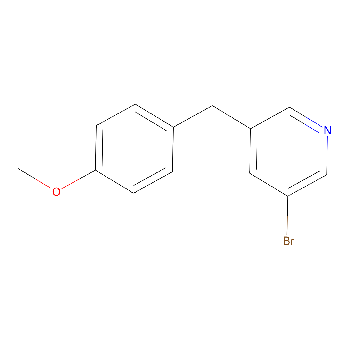 3-Bromo-5-(4-methoxybenzyl)pyridine molecular structure, CAS 2586126-99-8