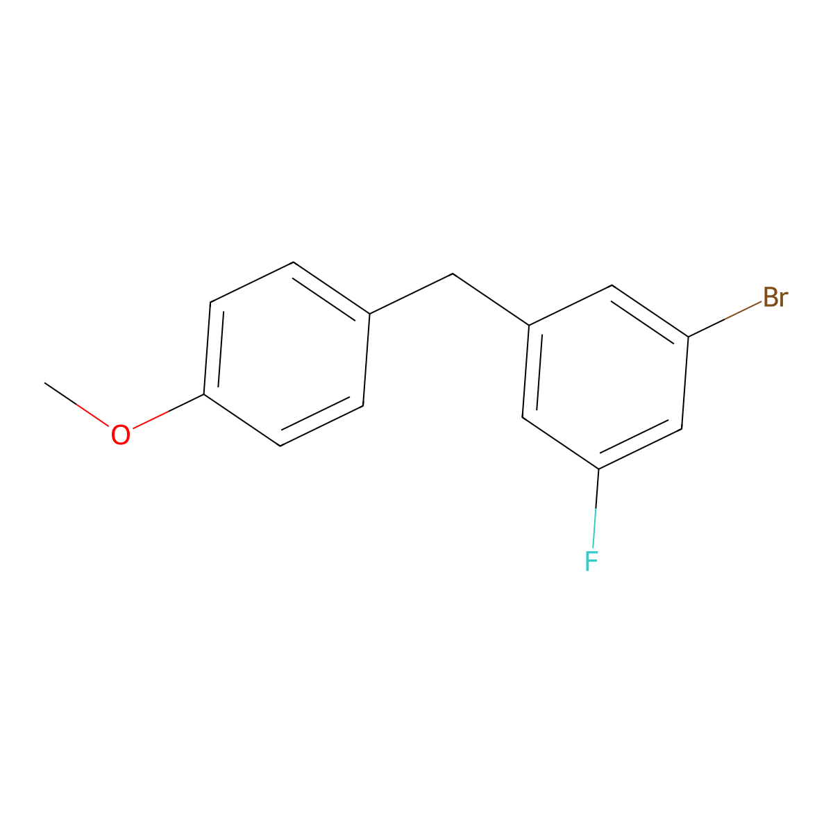 1-Bromo-3-fluoro-5-(4-methoxybenzyl)benzene molecular structure, CAS 2586127-00-4