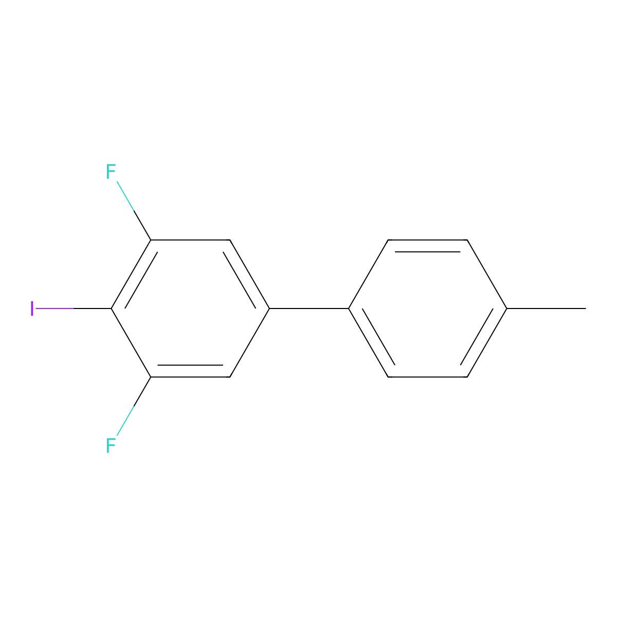 3,5-Difluoro-4-iodo-4'-methyl-1,1'-biphenyl molecular structure, CAS 2586127-07-1