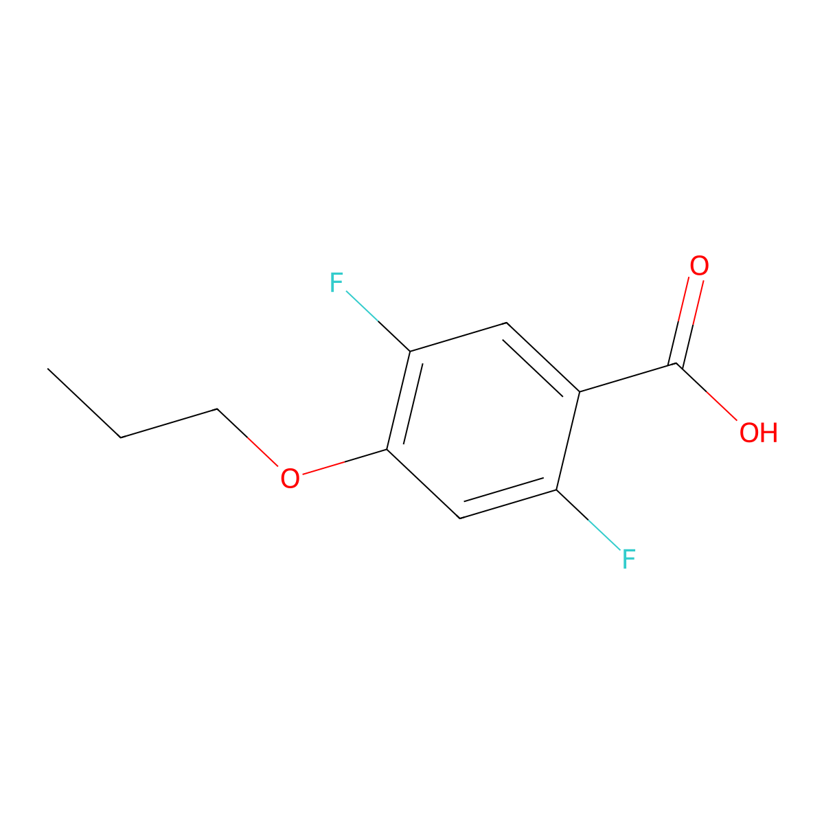 2,5-Difluoro-4-propoxybenzoic acid molecular structure, CAS 2586127-09-3
