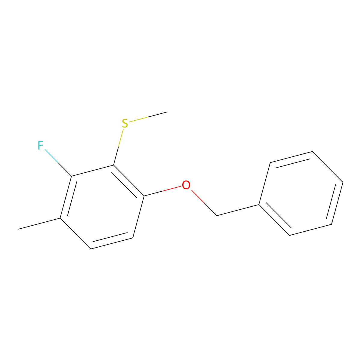 (6-(Benzyloxy)-2-fluoro-3-methylphenyl)(methyl)sulfane molecular structure, CAS 2586127-10-6