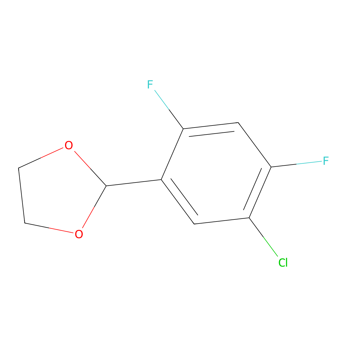 2-(5-Chloro-2,4-difluorophenyl)-1,3-dioxolane molecular structure, CAS 2586127-13-9