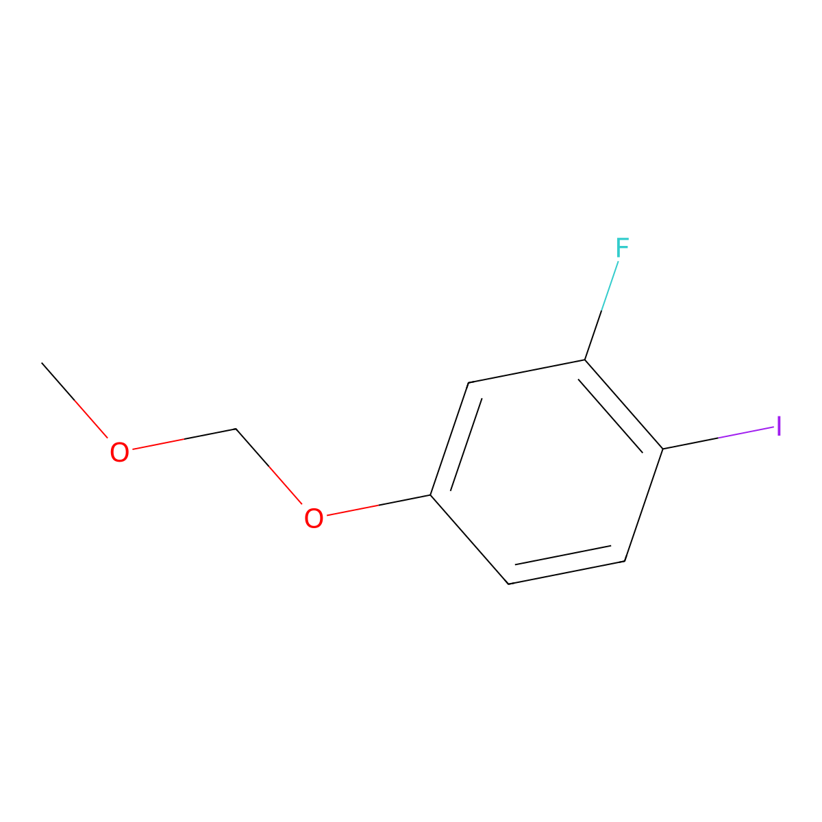 2-Fluoro-1-iodo-4-(methoxymethoxy)benzene molecular structure, CAS 2586127-15-1