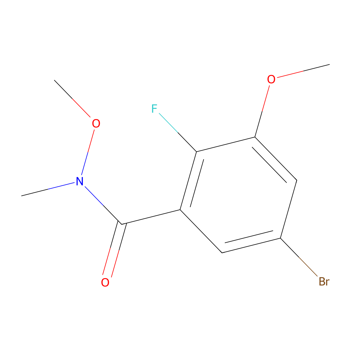 5-Bromo-2-fluoro-N,3-dimethoxy-N-methylbenzamide molecular structure, CAS 2586127-16-2