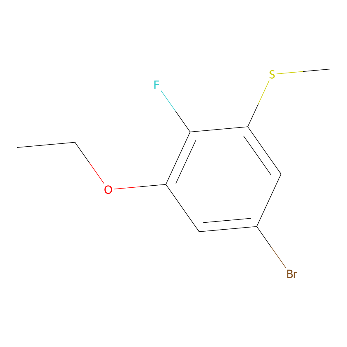 (5-Bromo-3-ethoxy-2-fluorophenyl)(methyl)sulfane molecular structure, CAS 2586127-17-3
