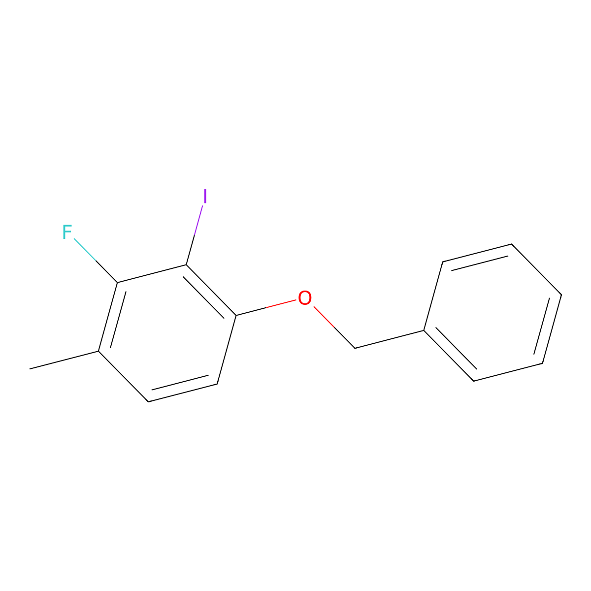 1-(Benzyloxy)-3-fluoro-2-iodo-4-methylbenzene molecular structure, CAS 2586127-21-9
