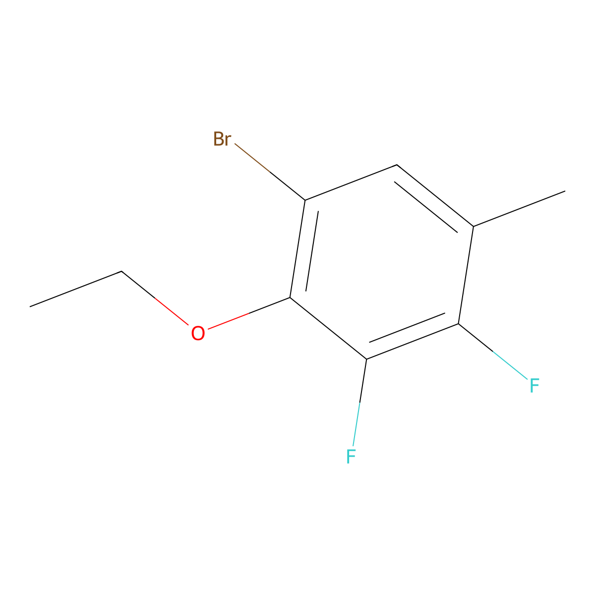 1-Bromo-2-ethoxy-3,4-difluoro-5-methylbenzene molecular structure, CAS 2586127-24-2