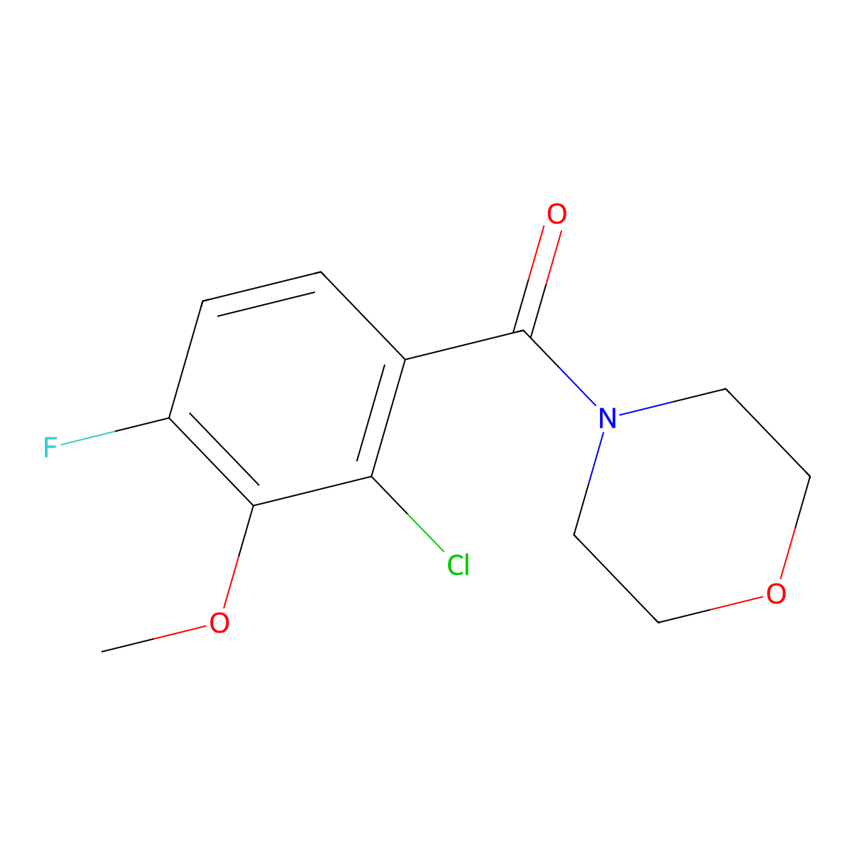 (2-Chloro-4-fluoro-3-methoxyphenyl)(morpholino)methanone molecular structure, CAS 2586127-26-4