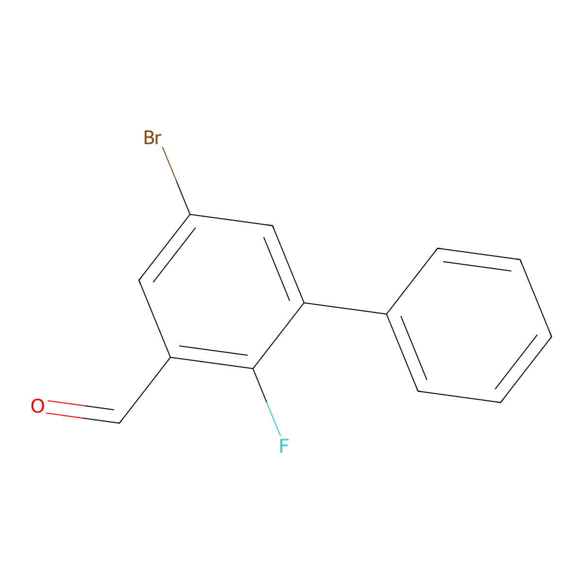 5-Bromo-2-fluoro-[1,1'-biphenyl]-3-carbaldehyde molecular structure, CAS 2586127-31-1