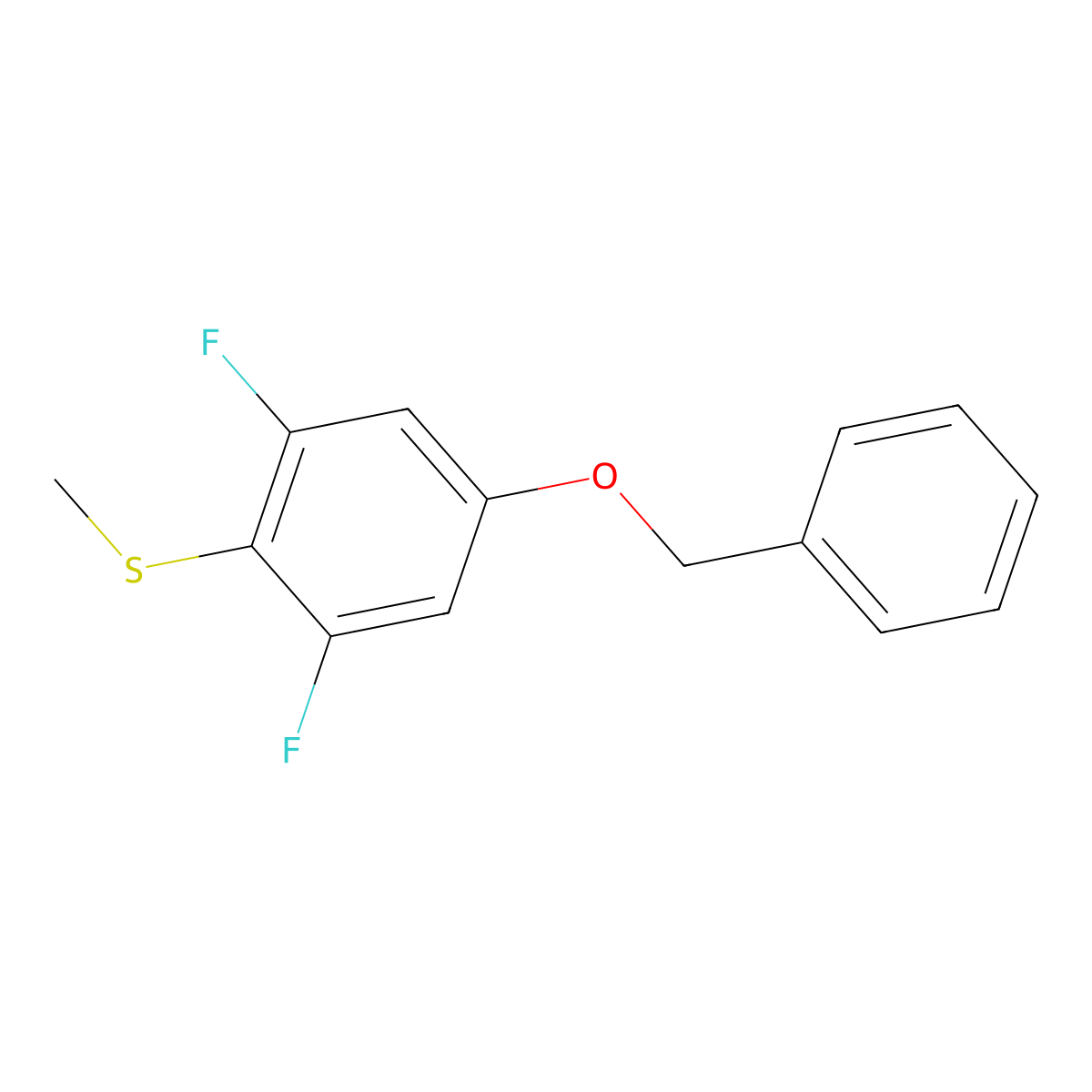 (4-(Benzyloxy)-2,6-difluorophenyl)(methyl)sulfane molecular structure, CAS 2586127-32-2