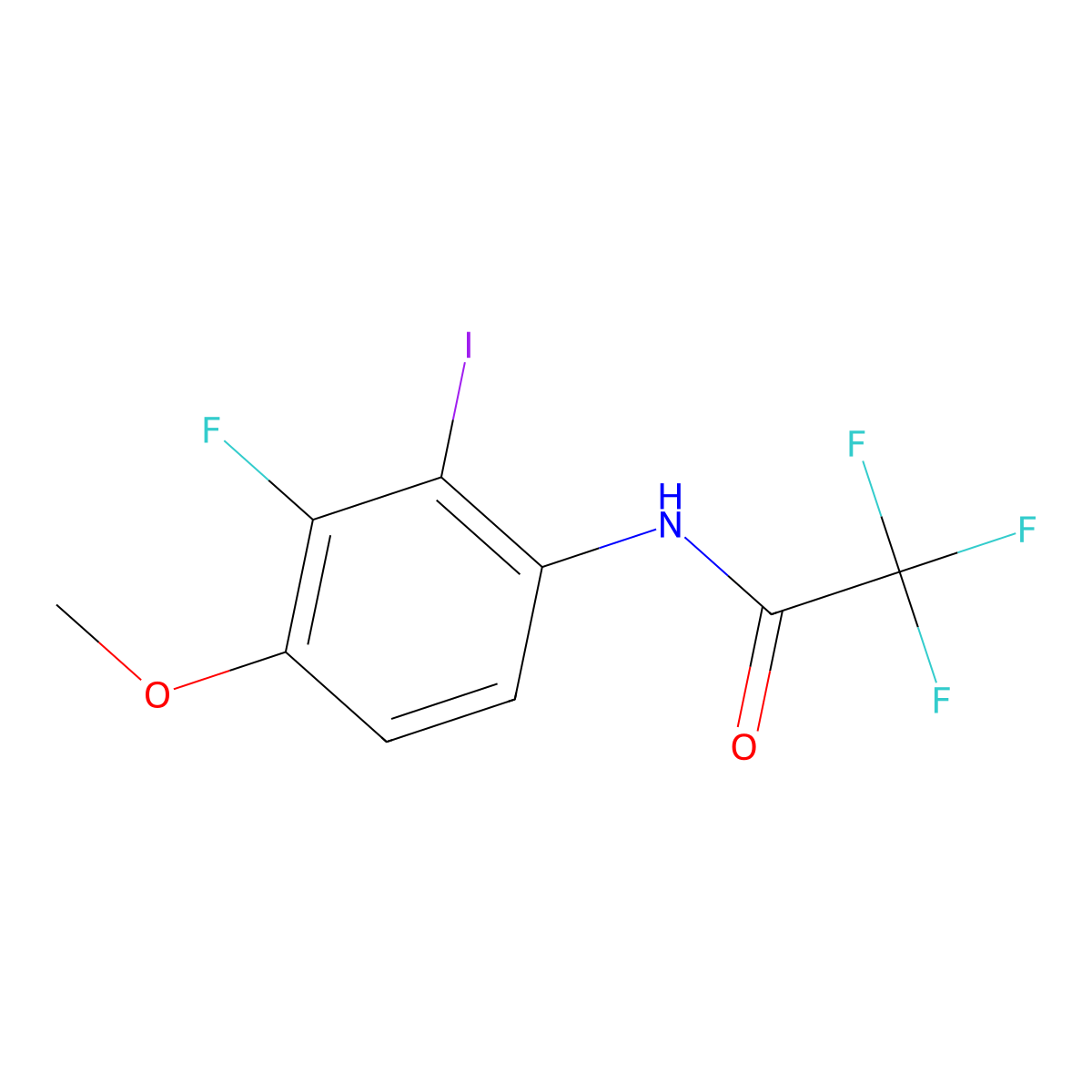 2,2,2-Trifluoro-N-(3-fluoro-2-iodo-4-methoxyphenyl)acetamide molecular structure, CAS 2586127-34-4