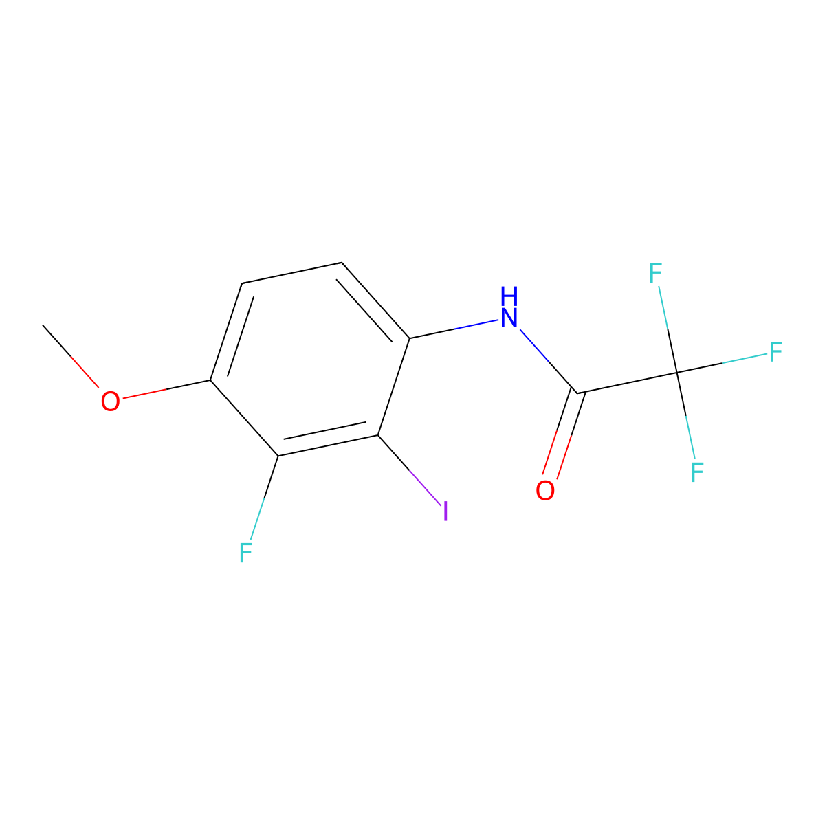 2,2,2-Trifluoro-N-(3-fluoro-2-iodo-4-methoxyphenyl)acetamide molecular structure, CAS 2586127-34-4