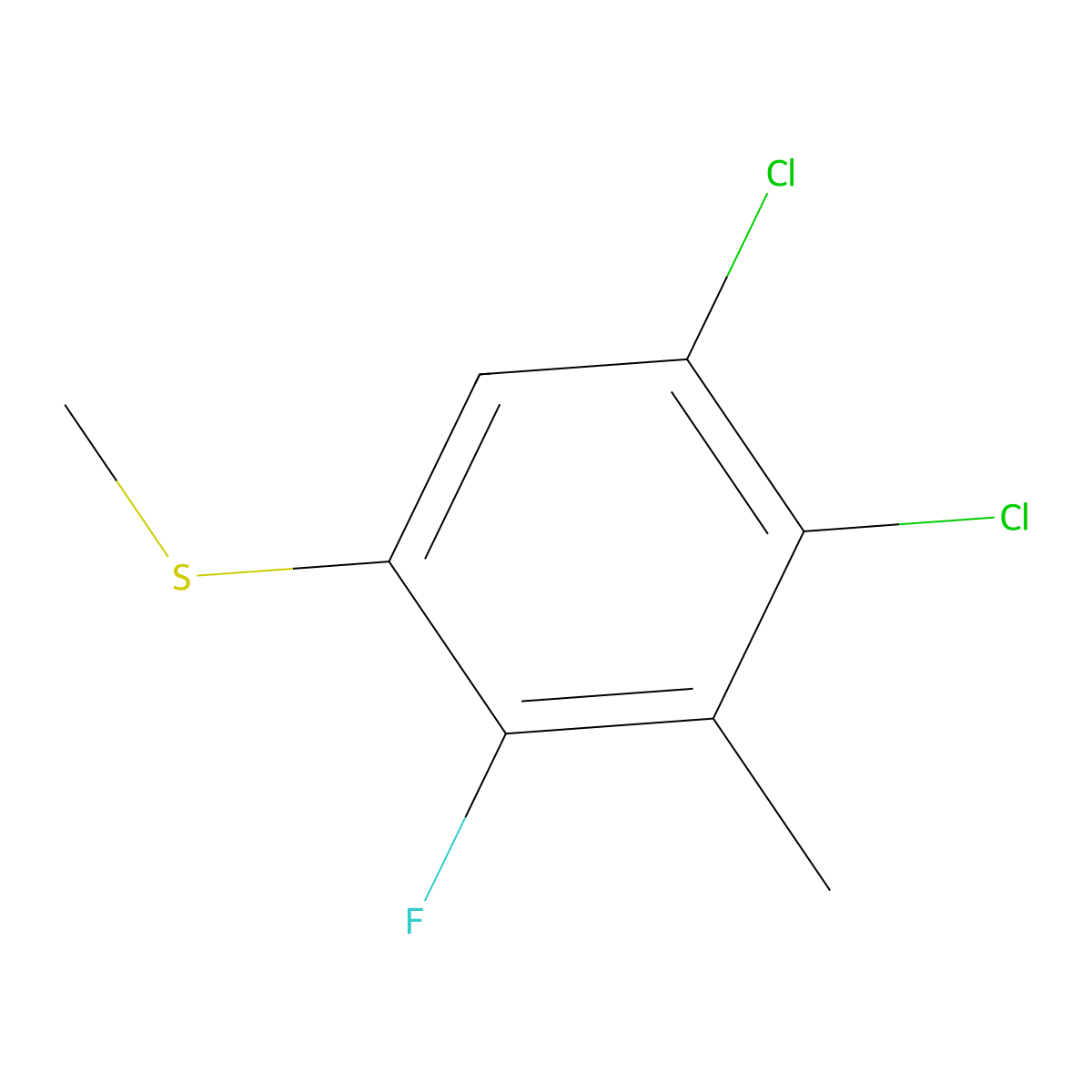 (4,5-Dichloro-2-fluoro-3-methylphenyl)(methyl)sulfane molecular structure, CAS 2586127-43-5