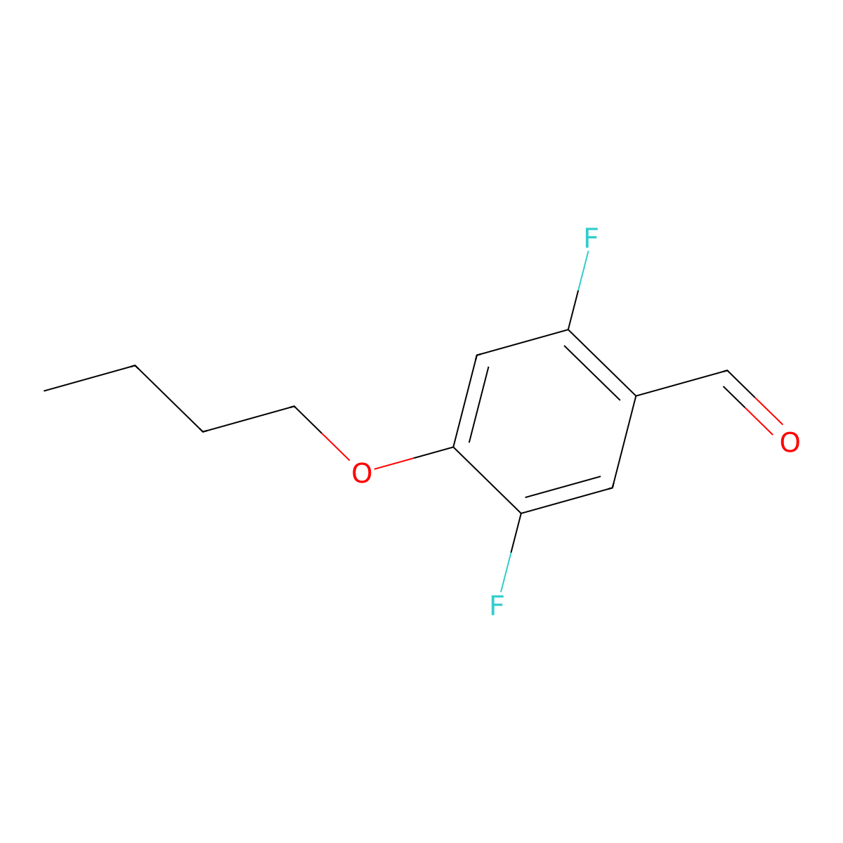 4-Butoxy-2,5-difluorobenzaldehyde molecular structure, CAS 2586127-44-6