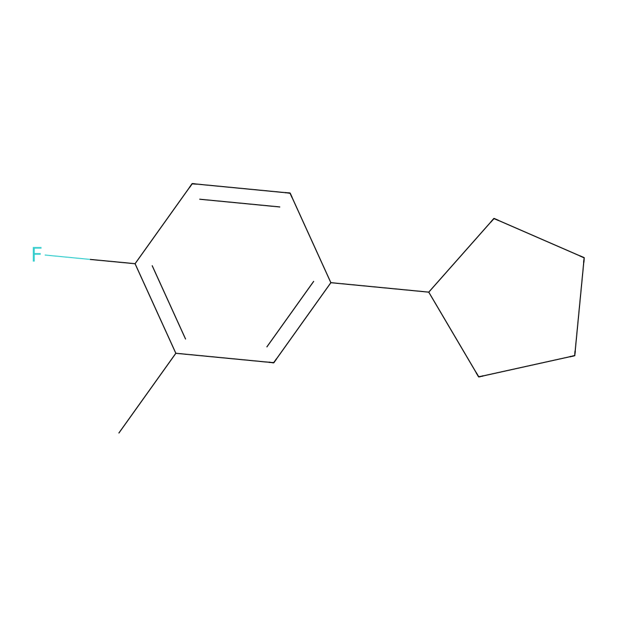 4-Cyclopentyl-1-fluoro-2-methylbenzene molecular structure, CAS 2586127-46-8