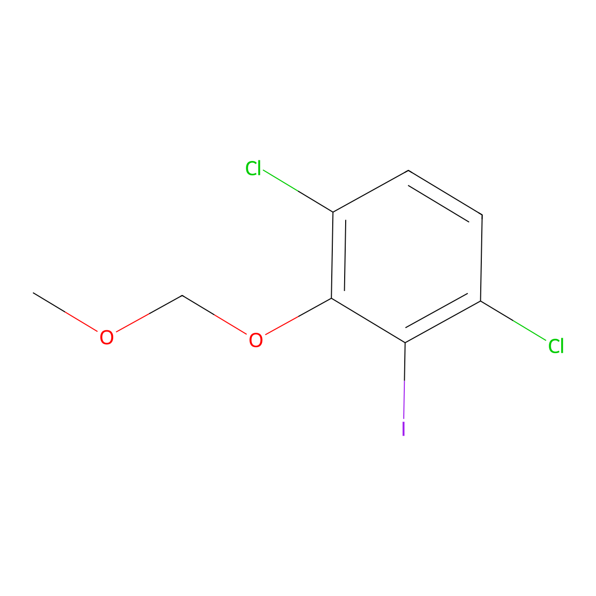 1,4-Dichloro-2-iodo-3-(methoxymethoxy)benzene molecular structure, CAS 2586127-47-9