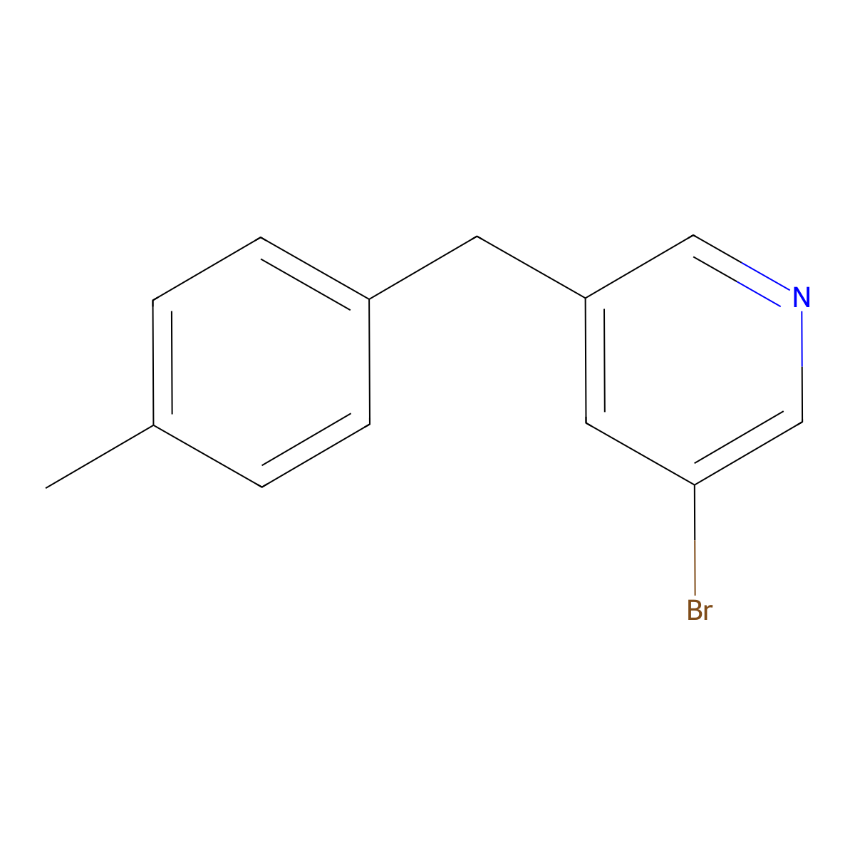 3-Bromo-5-(4-methylbenzyl)pyridine molecular structure, CAS 2586127-49-1