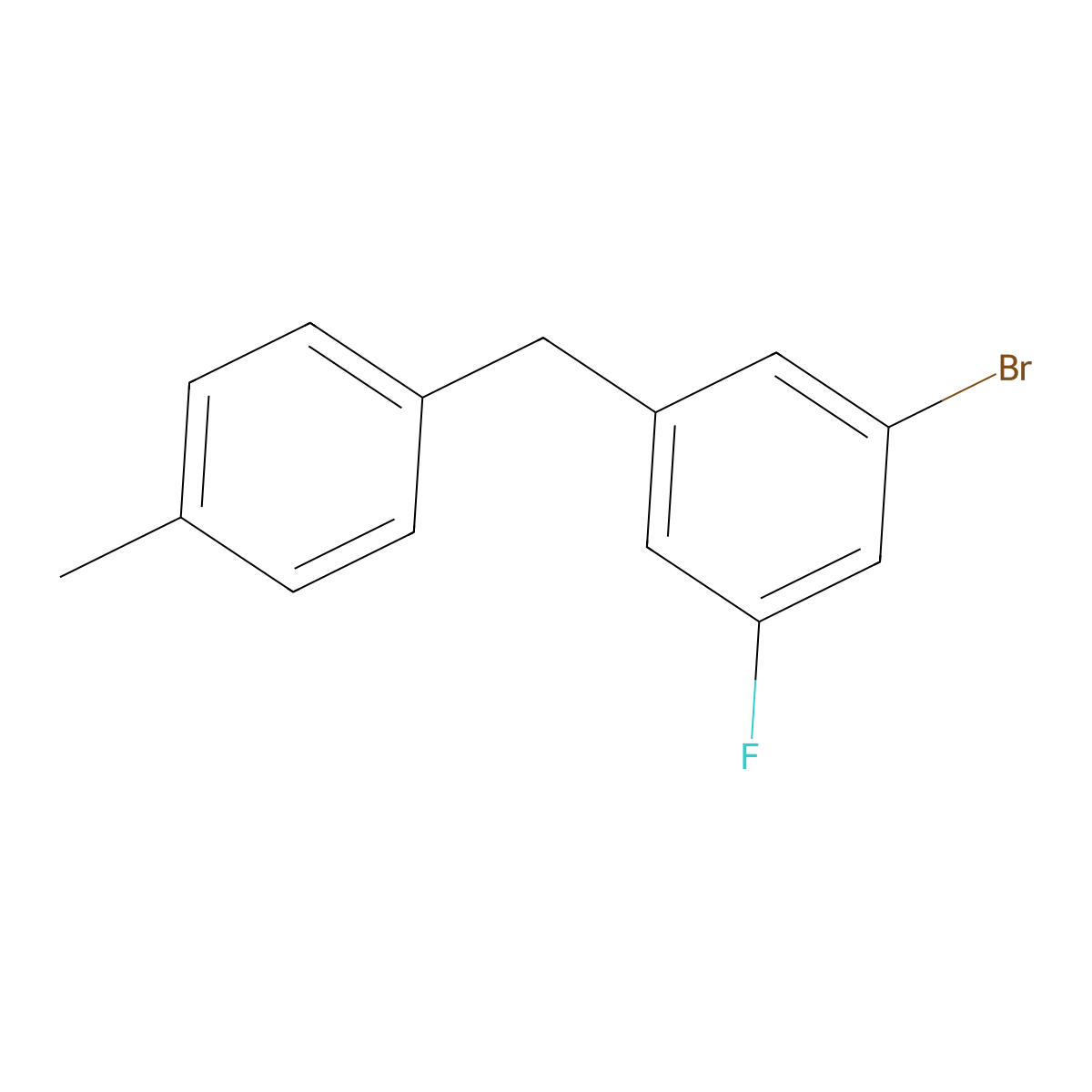 1-Bromo-3-fluoro-5-(4-methylbenzyl)benzene molecular structure, CAS 2586127-50-4