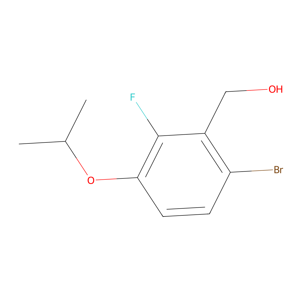 (6-Bromo-2-fluoro-3-isopropoxyphenyl)methanol molecular structure, CAS 2586127-56-0