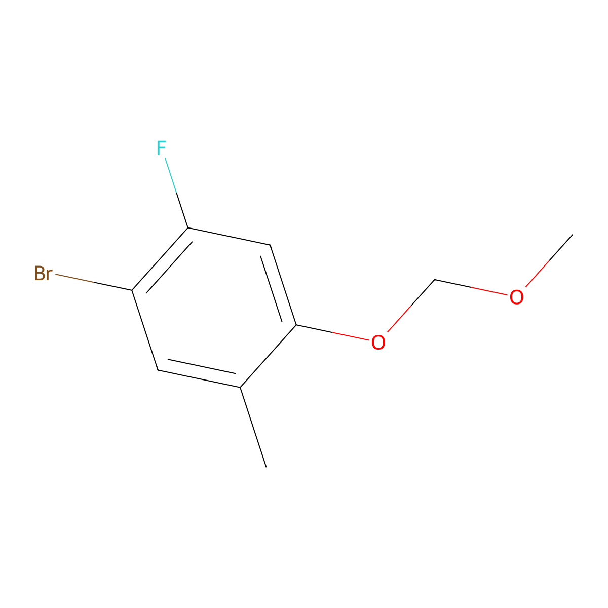 1-Bromo-2-fluoro-4-(methoxymethoxy)-5-methylbenzene molecular structure, CAS 2586127-57-1