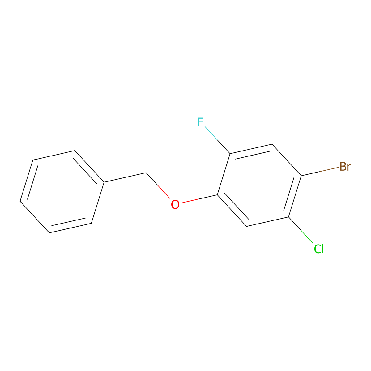 1-(Benzyloxy)-4-bromo-5-chloro-2-fluorobenzene molecular structure, CAS 2586127-60-6