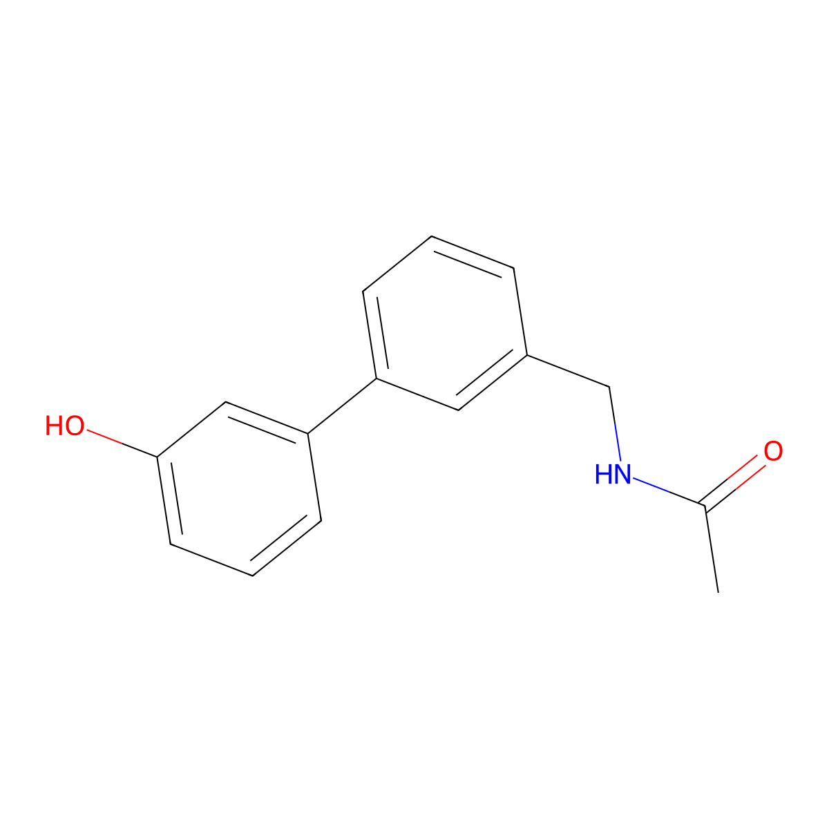 N-({3'-hydroxy-[1,1'-biphenyl]-3-yl}methyl)acetamide molecular structure, CAS 2586194-98-9