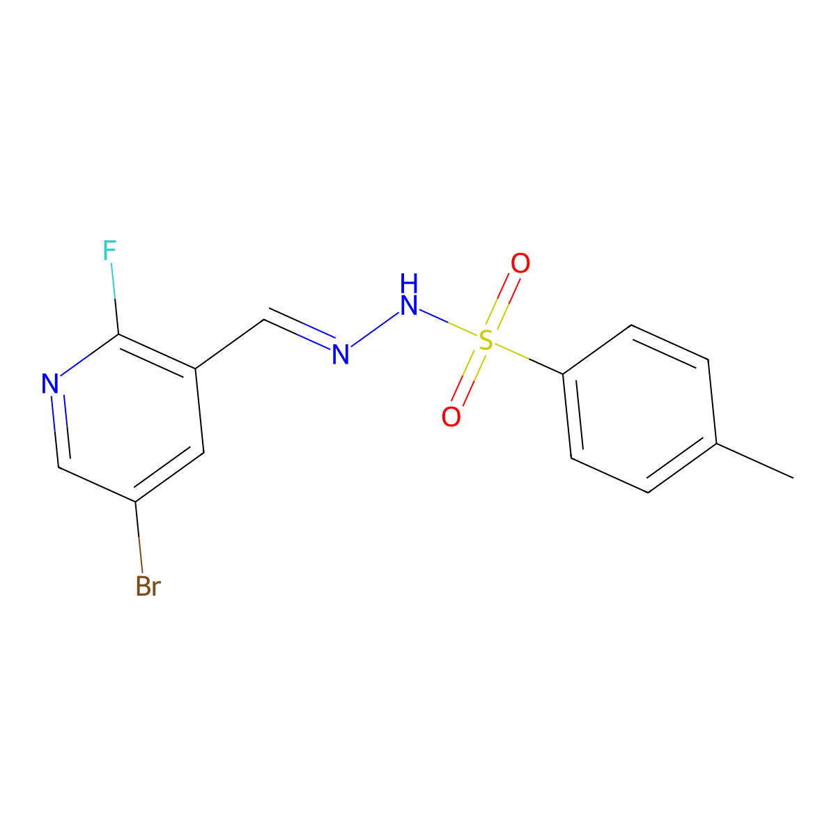 N'-((5-Bromo-2-fluoropyridin-3-yl)methylene)-4-methylbenzenesulfonohydrazide molecular structure, CAS 2586232-99-5