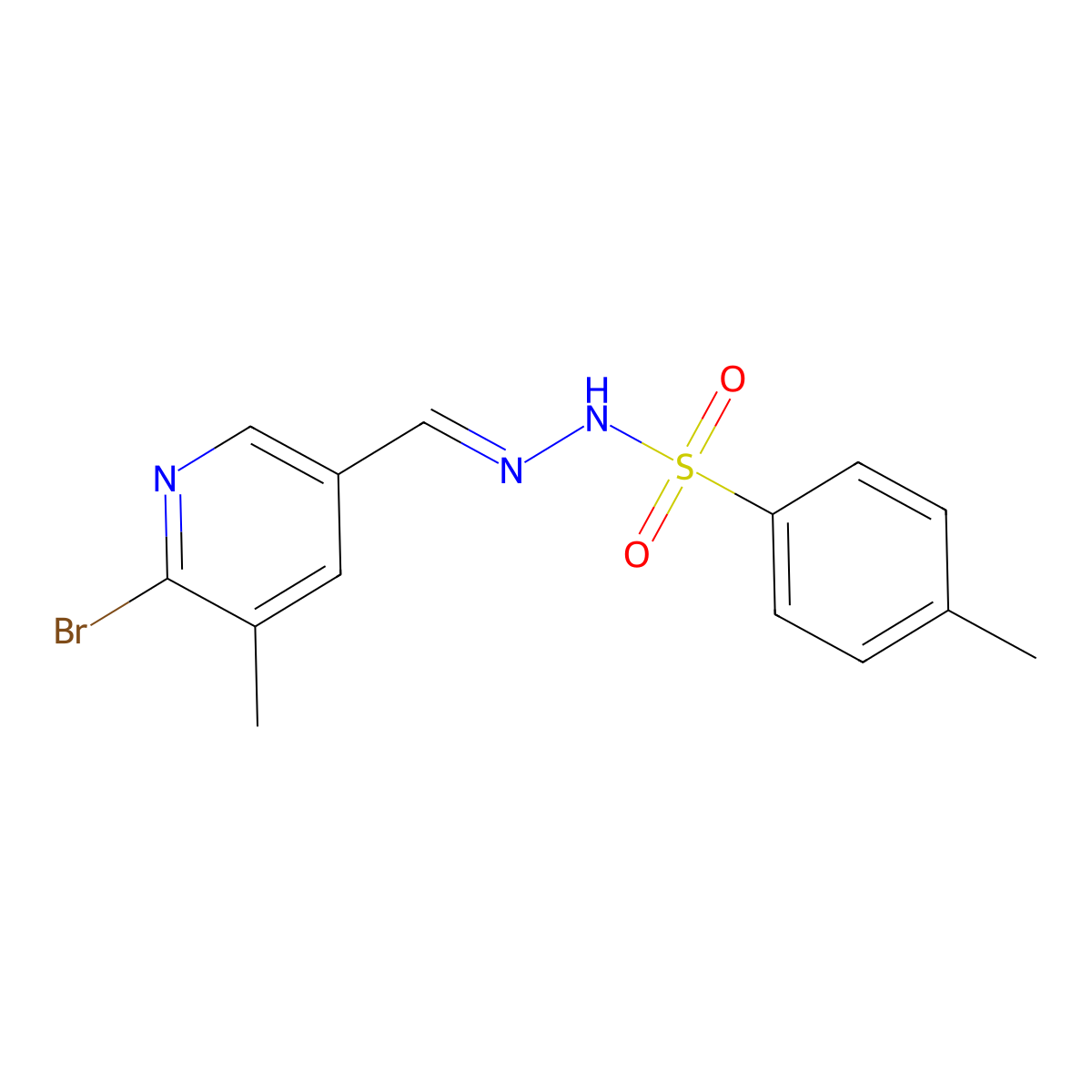 N'-((6-Bromo-5-methylpyridin-3-yl)methylene)-4-methylbenzenesulfonohydrazide molecular structure, CAS 2586233-00-1