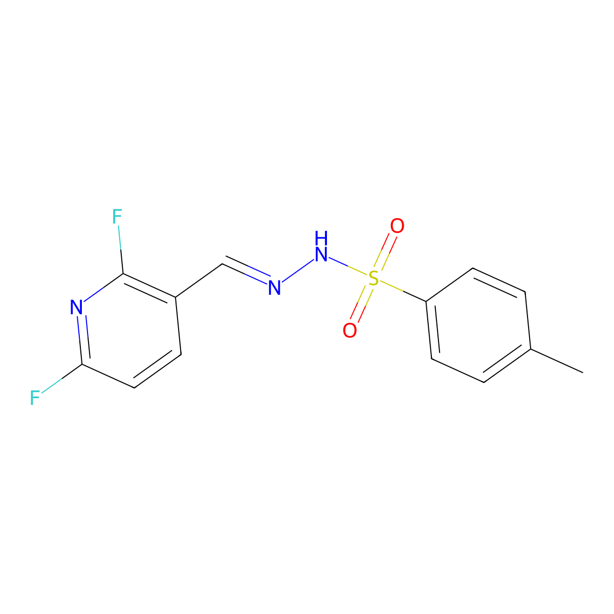 N'-((2,6-Difluoropyridin-3-yl)methylene)-4-methylbenzenesulfonohydrazide molecular structure, CAS 2586233-08-9
