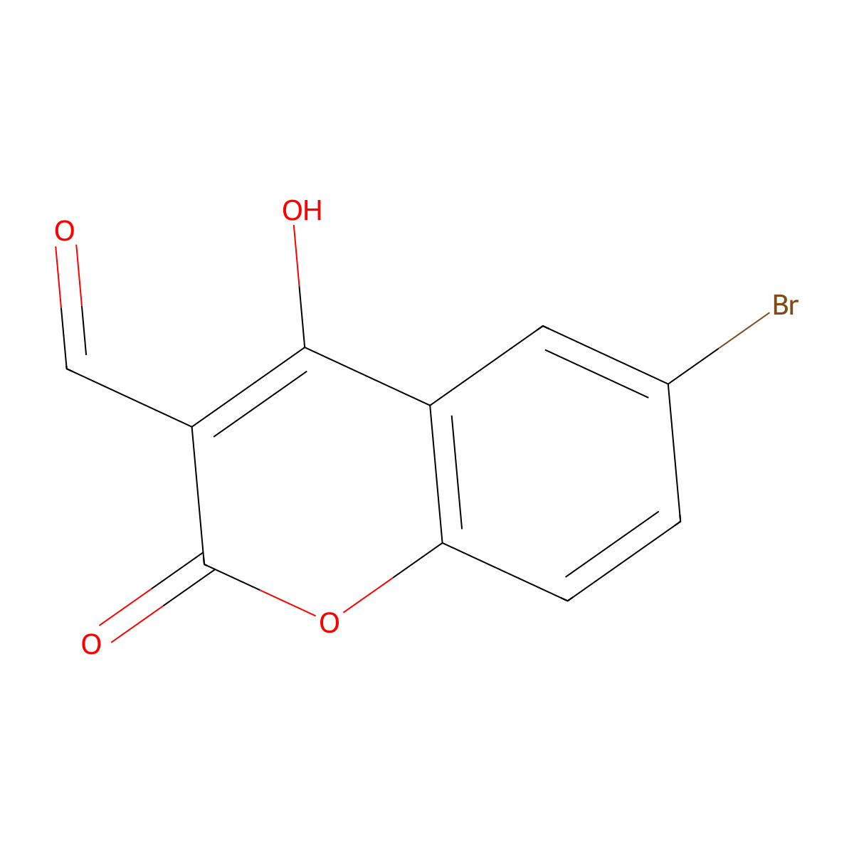 6-Bromo-4-hydroxy-2-oxo-2H-chromene-3-carbaldehyde molecular structure, CAS 25863-93-8