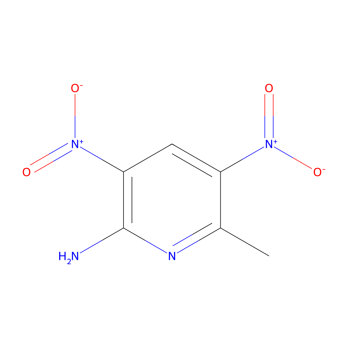 2-Amino-3,5-dinitro-6-methylpyridine molecular structure, CAS 25864-34-0