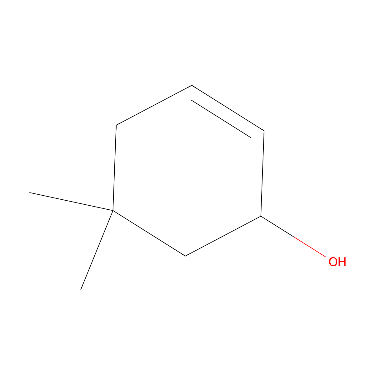 5,5-Dimethylcyclohex-2-en-1-ol molecular structure, CAS 25866-56-2