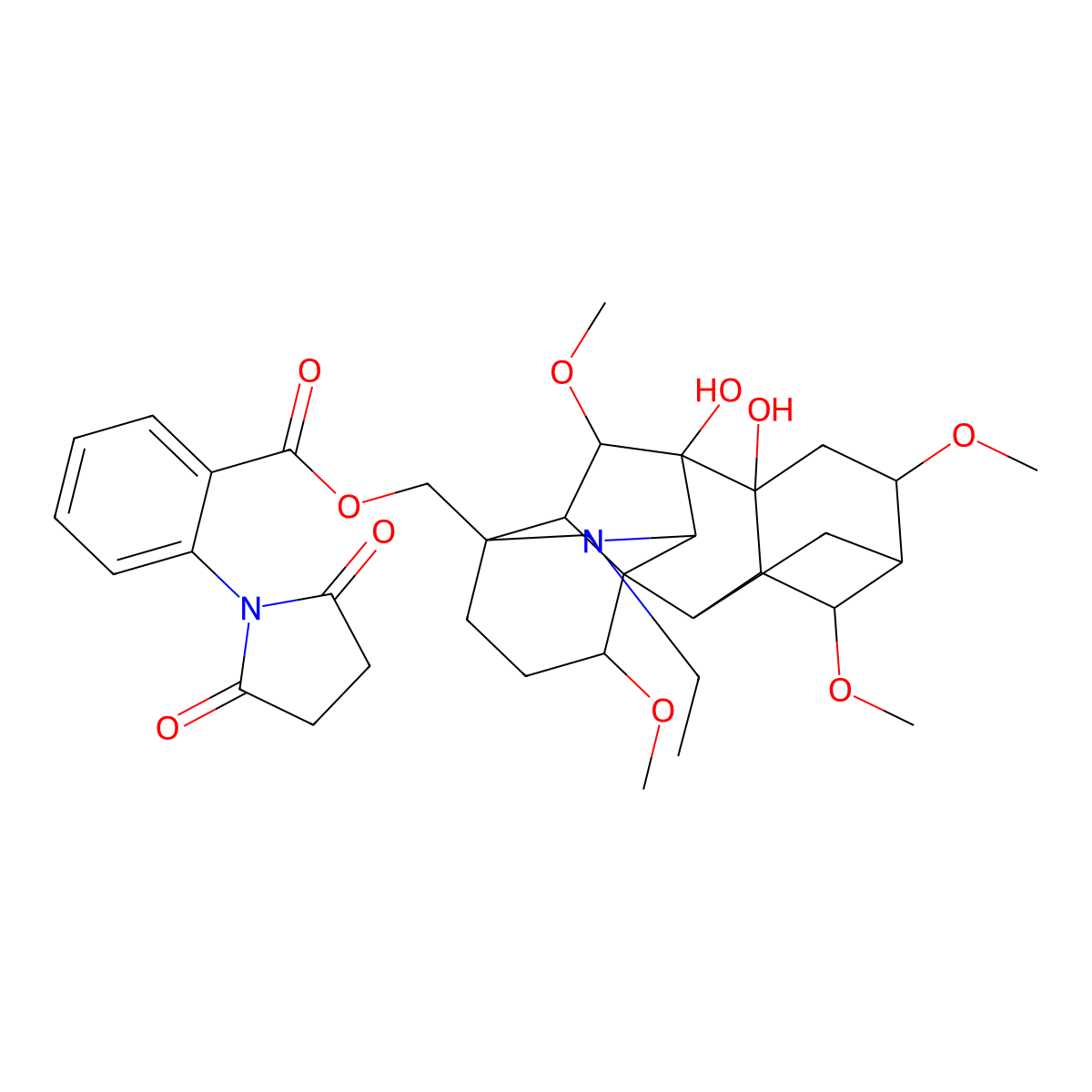Lycaconitine molecular structure, CAS 25867-19-0