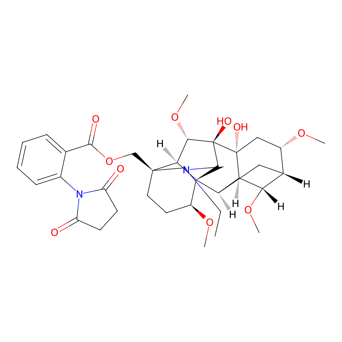 Lycaconitine molecular structure, CAS 25867-19-0