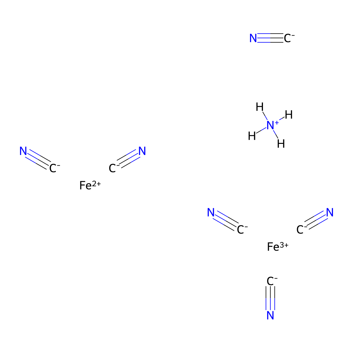 Ferric Ammonium Ferrocyanide molecular structure, CAS 25869-00-5