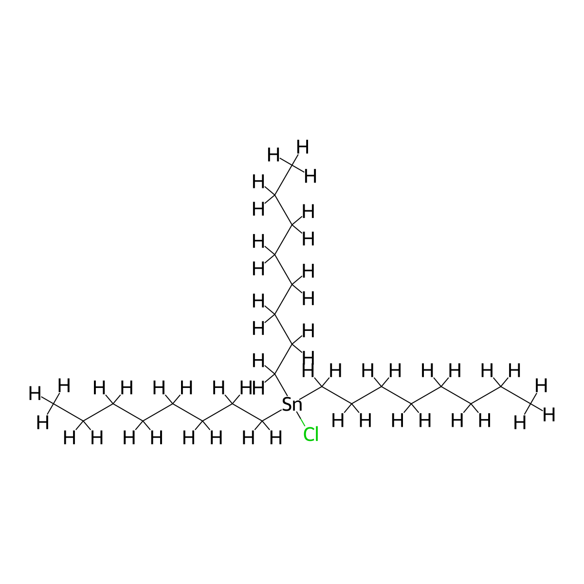 Trioctyltin chloride molecular structure, CAS 2587-76-0