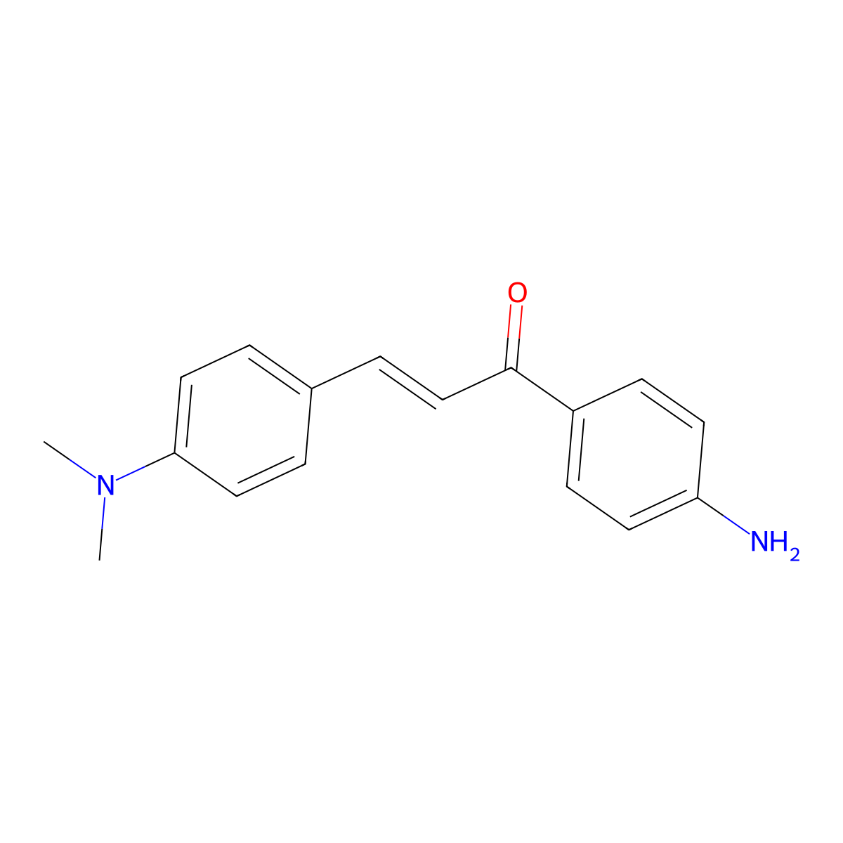 2-Propen-1-one, 1-(4-aminophenyl)-3-[4-(dimethylamino)phenyl]- molecular structure, CAS 25870-72-8