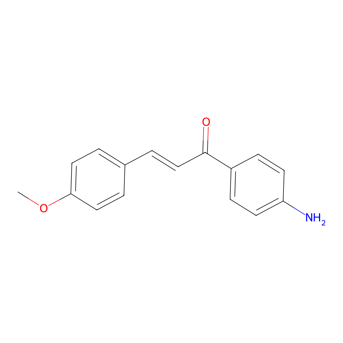 (2E)-1-(4-aminophenyl)-3-(4-methoxyphenyl)prop-2-en-1-one molecular structure, CAS 25870-73-9