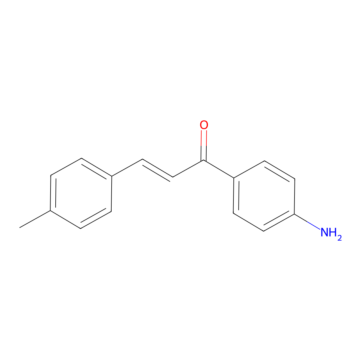 (2E)-1-(4-aminophenyl)-3-(4-methylphenyl)prop-2-en-1-one molecular structure, CAS 25870-74-0