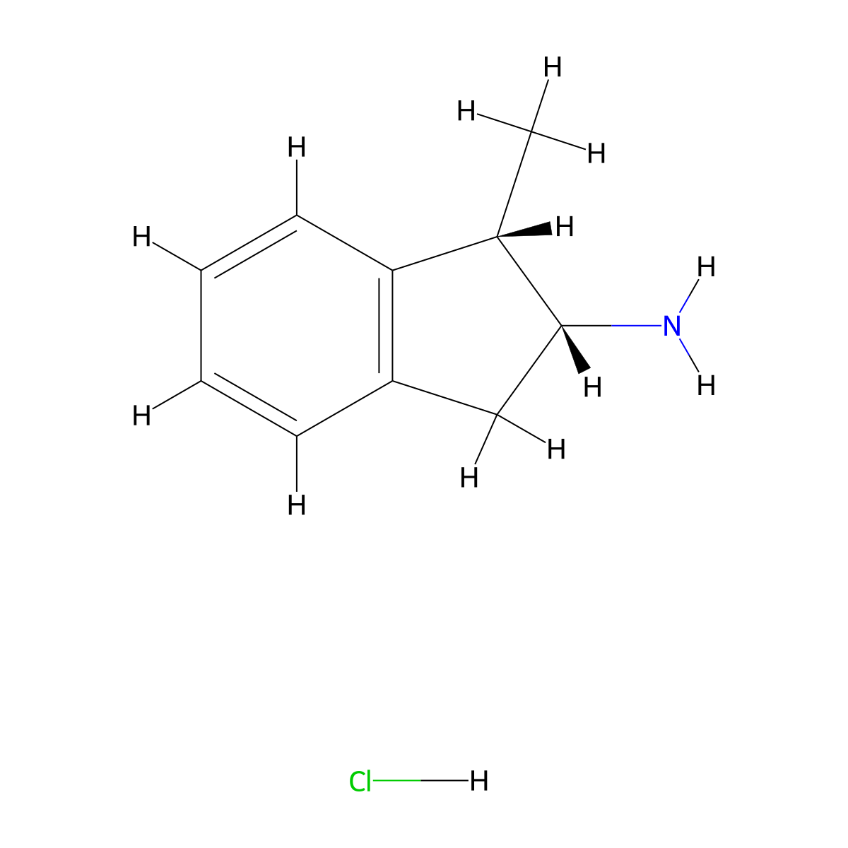rac-(1R,2S)-1-methyl-2,3-dihydro-1H-inden-2-amine hydrochloride molecular structure, CAS 25871-16-3