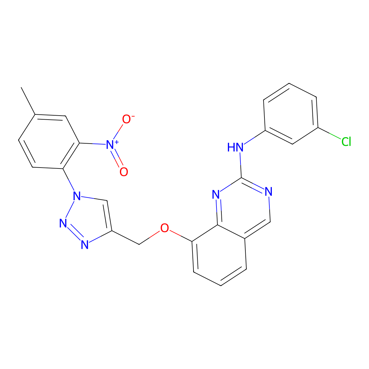 N-(3-chlorophenyl)-8-[[1-(4-methyl-2-nitrophenyl)triazol-4-yl]methoxy]quinazolin-2-amine molecular structure, CAS 2587177-94-2