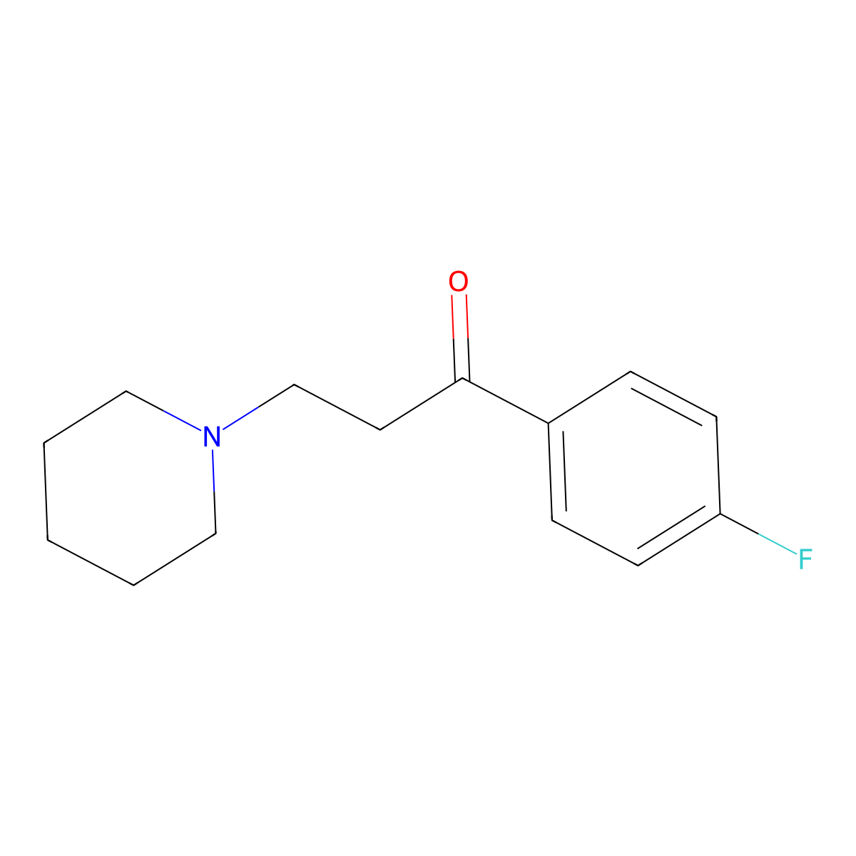 Propiophenone, 4'-fluoro-3-piperidino- molecular structure, CAS 25872-68-8