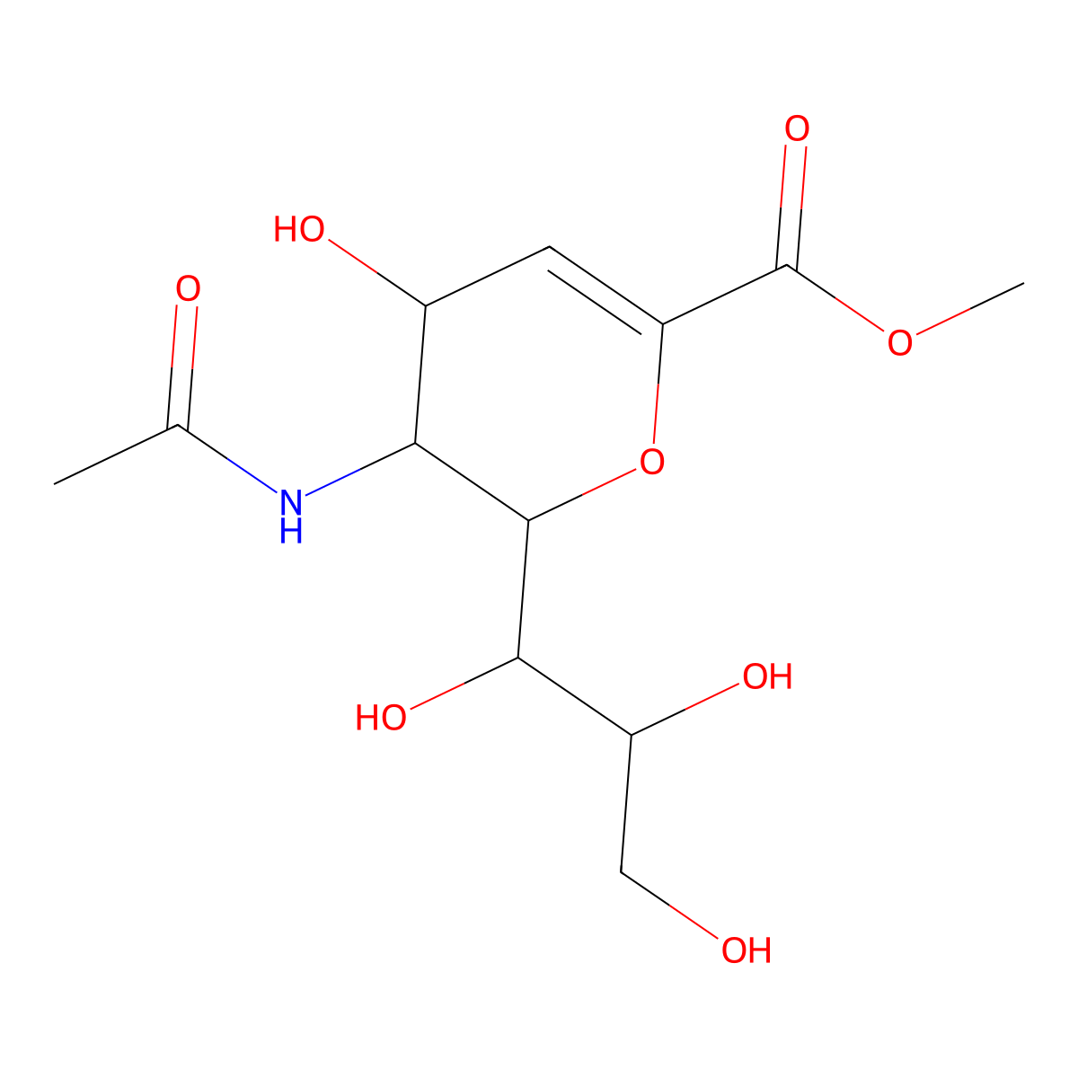 N-Acetyl-2,3-dehydro-2-deoxyneuraminic Acid Methyl Ester molecular structure, CAS 25875-99-4