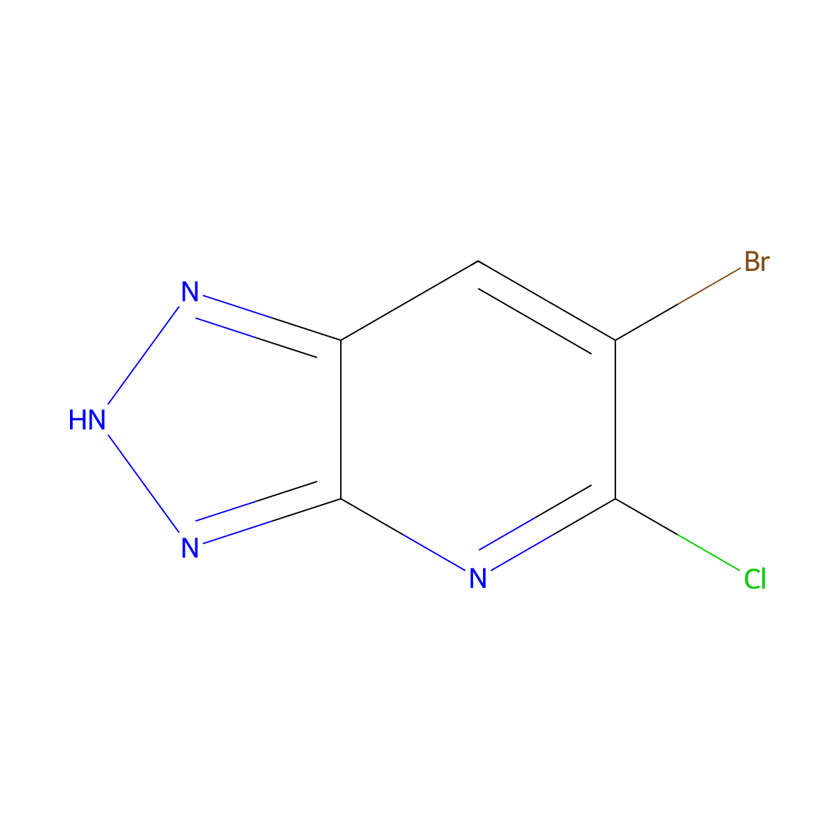 6-bromo-5-chloro-1H-[1,2,3]triazolo[4,5-b]pyridine molecular structure, CAS 2587505-09-5