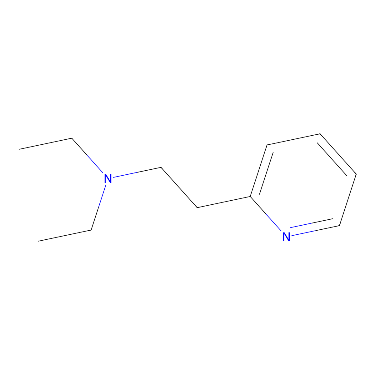 N,N-Diethylpyridine-2-ethylamine molecular structure, CAS 25877-30-9