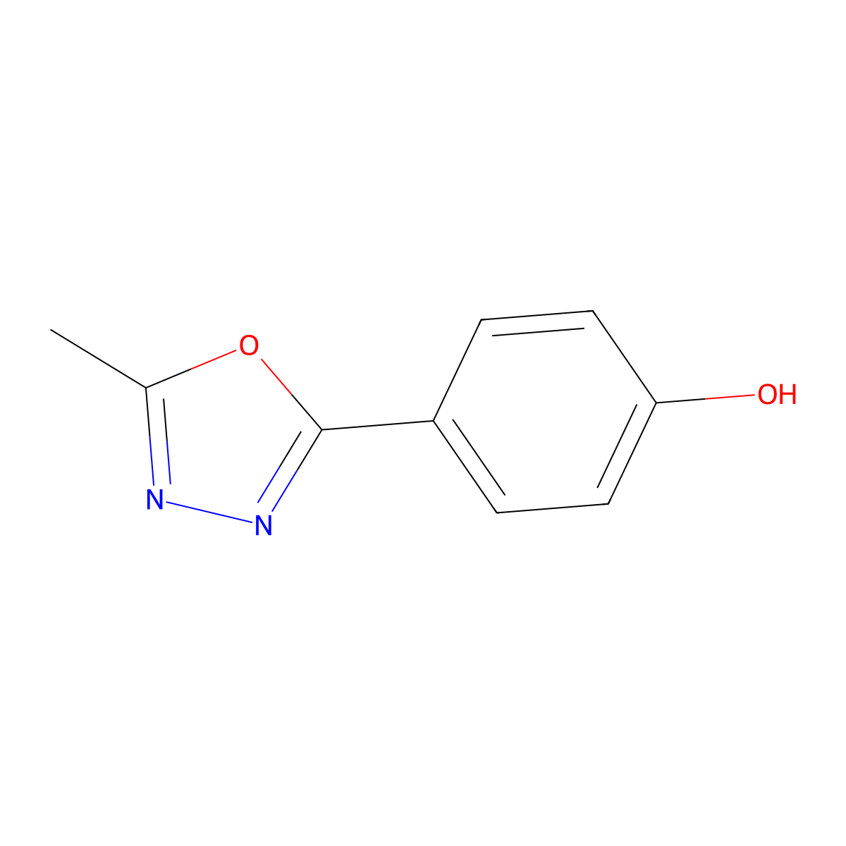 4-(5-Methyl-1,3,4-oxadiazol-2-YL)phenol molecular structure, CAS 25877-46-7