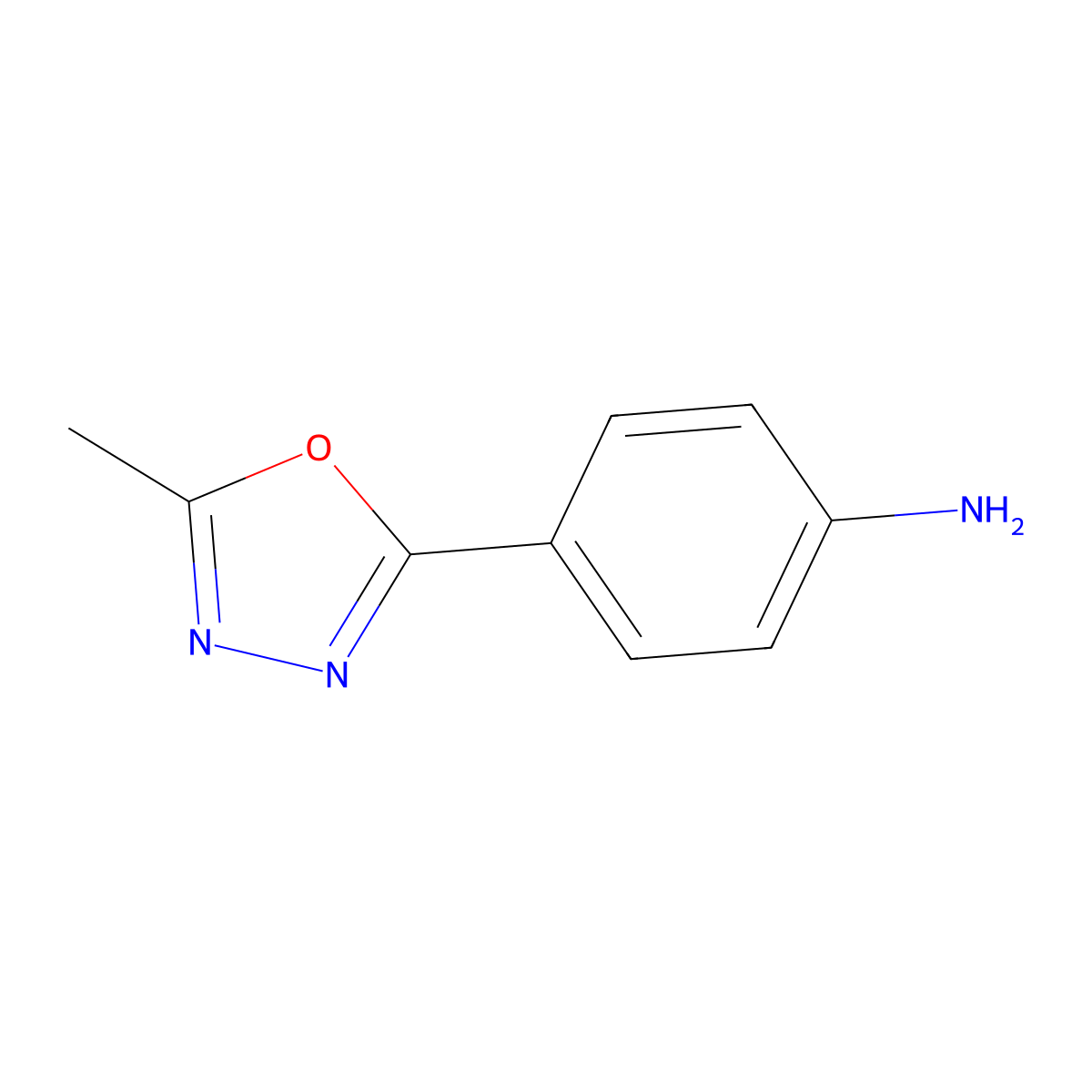 4-(5-Methyl-1,3,4-oxadiazol-2-yl)aniline molecular structure, CAS 25877-49-0