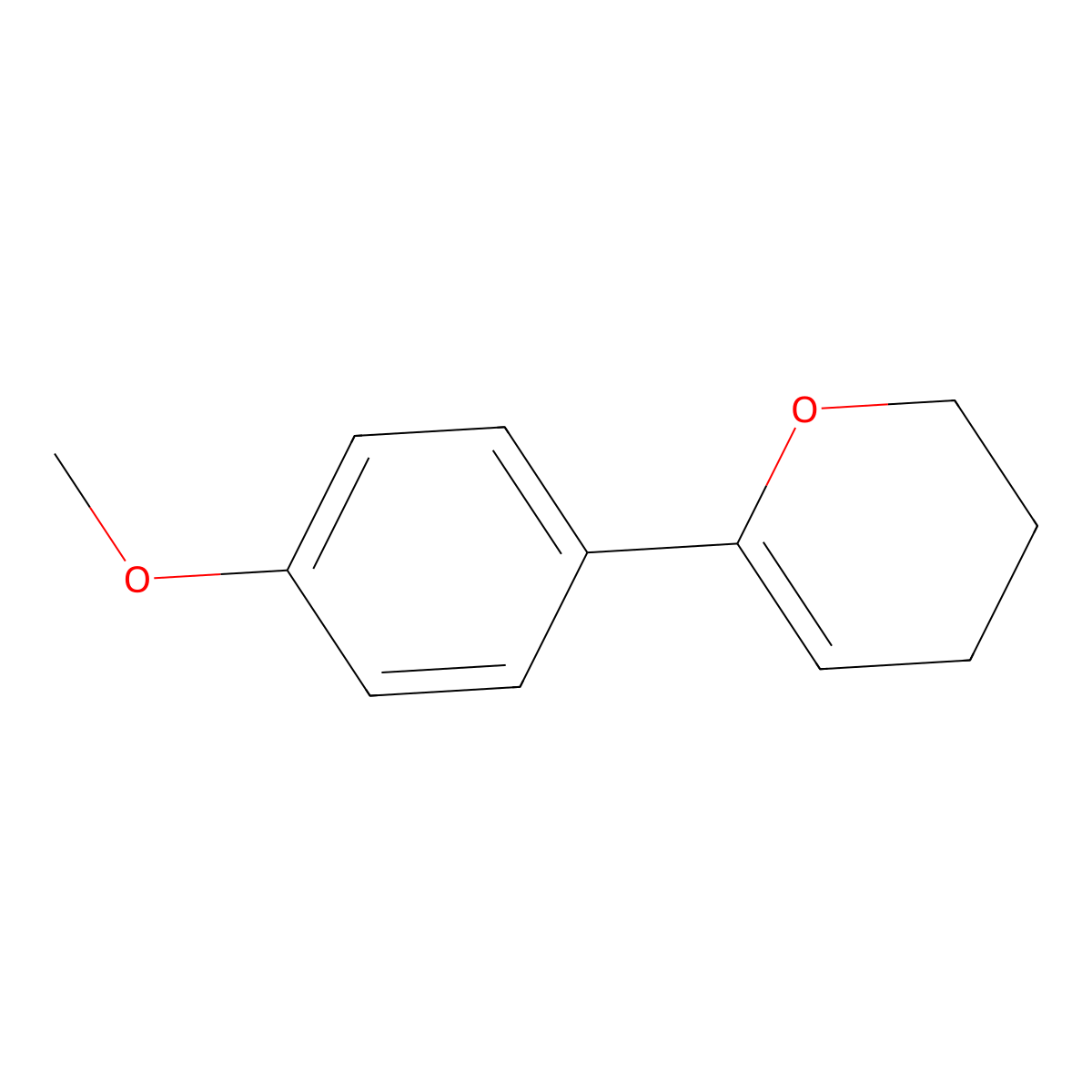 2H-Pyran, 3,4-dihydro-6-(4-methoxyphenyl)- molecular structure, CAS 25882-22-8