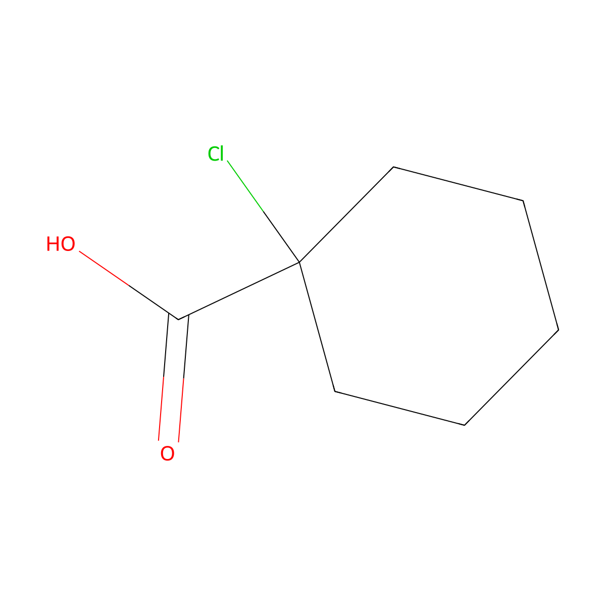 1-Chlorocyclohexane-1-carboxylic acid molecular structure, CAS 25882-61-5