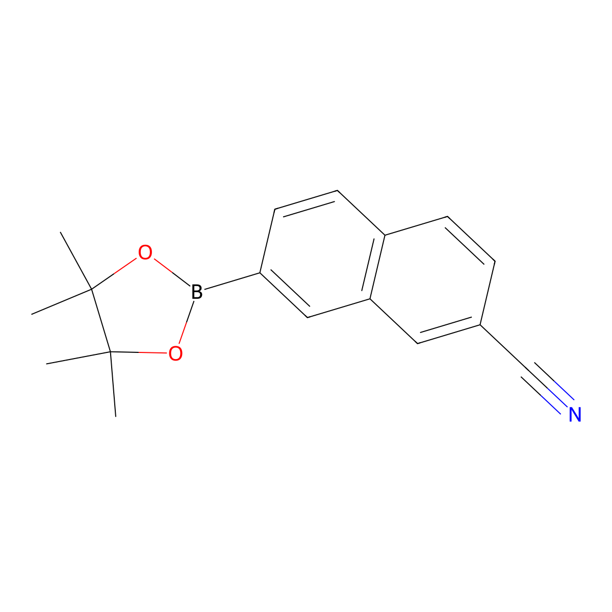 7-(4,4,5,5-Tetramethyl-1,3,2-dioxaborolan-2-YL)-2-naphthonitrile molecular structure, CAS 2588211-17-8